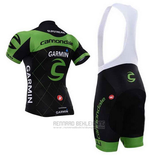 2015 Fahrradbekleidung Cannondale Grun und Shwarz Trikot Kurzarm und Tragerhose